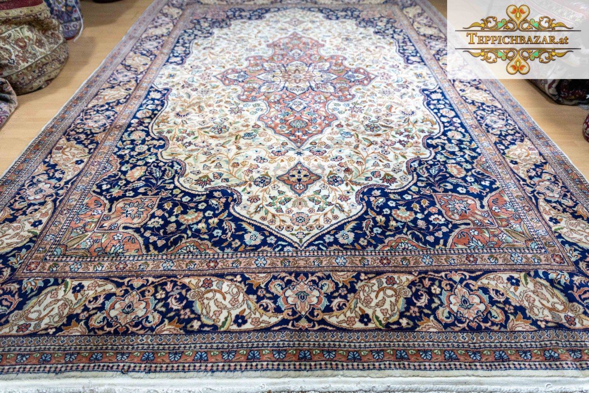 317x221 Cm Genuine Hand-knotted Oriental Carpet Kayseri Turkey | Beige-photo-1