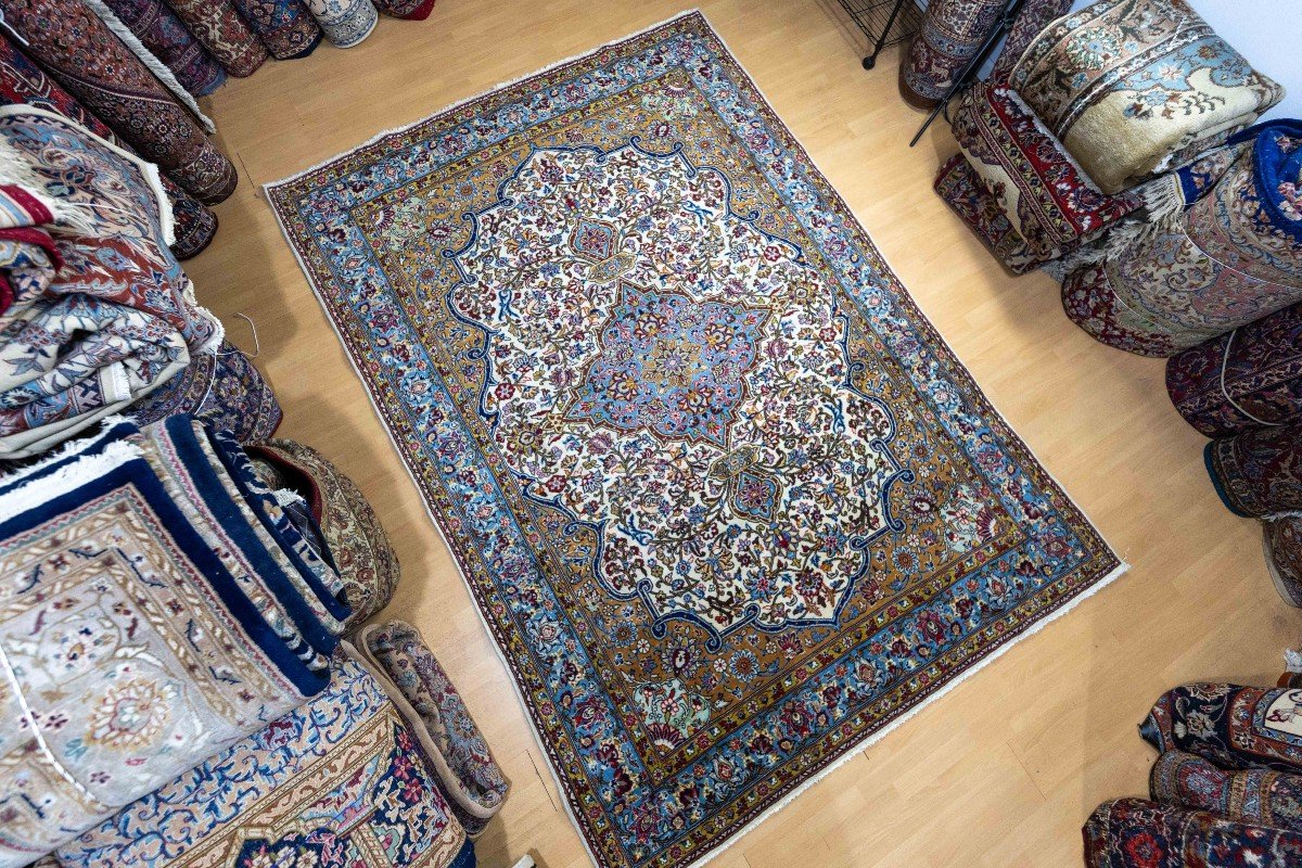 Patina 287×200 Cm Unique Hand-knotted Kashan Persian Carpet-photo-2