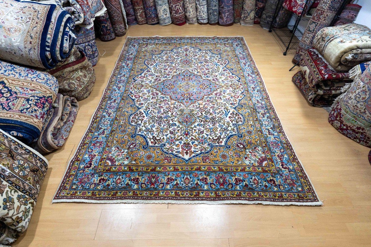 Patina 287×200 Cm Unique Hand-knotted Kashan Persian Carpet-photo-4