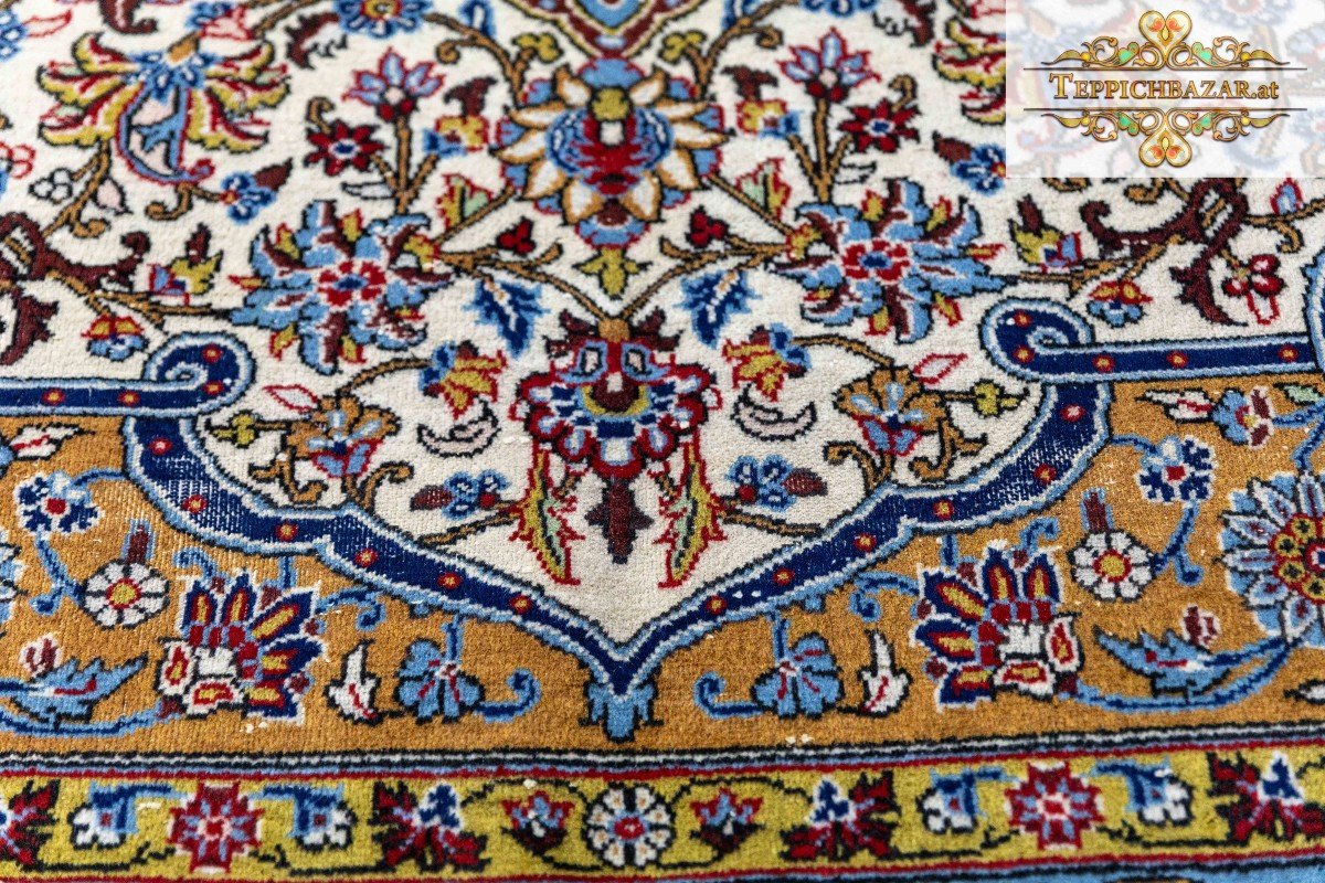 Patina 287×200 Cm Unique Hand-knotted Kashan Persian Carpet-photo-5