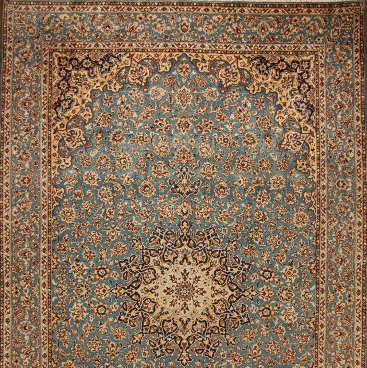 New 460x290 Cm Original Hand-knotted Persian Carpet Kashan Blue