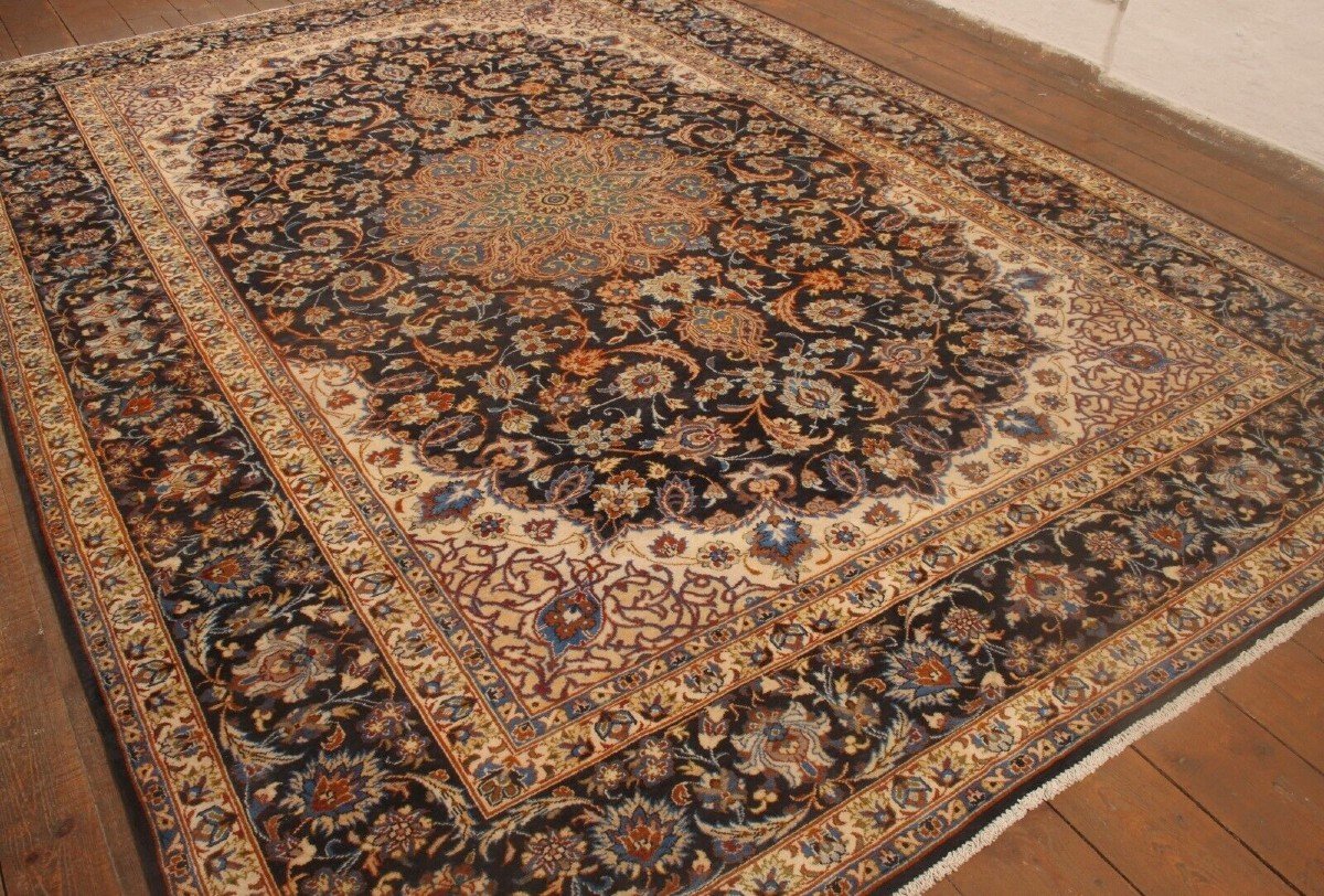 New 415x300 Cm Original Isfahan Hand-knotted Persian Carpet Esfahan-photo-3