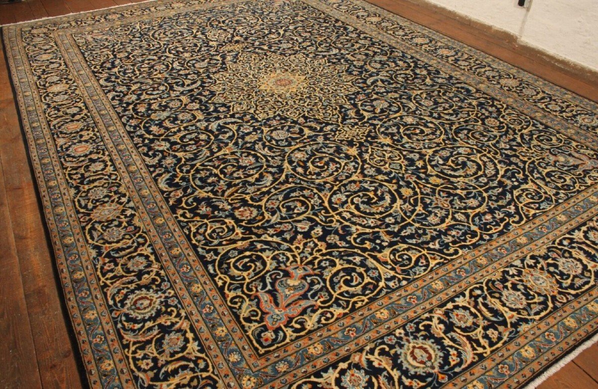 New 456x316 Cm XXl Isfahan Kashan Genuine Hand-knotted Persian Carpet-photo-4