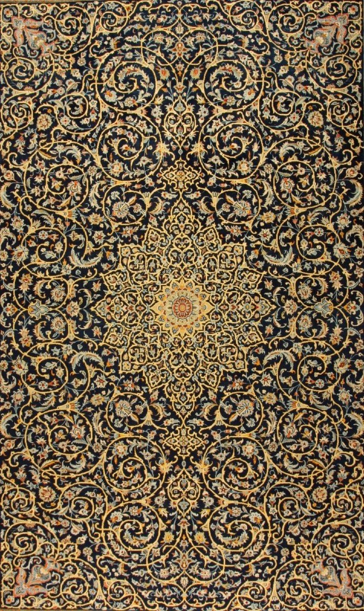 New 456x316 Cm XXl Isfahan Kashan Genuine Hand-knotted Persian Carpet-photo-1