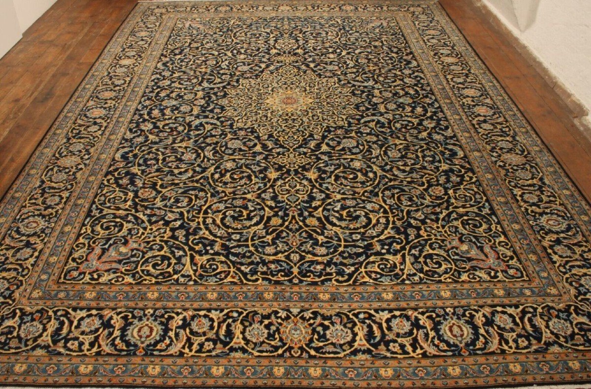 New 456x316 Cm XXl Isfahan Kashan Genuine Hand-knotted Persian Carpet-photo-4