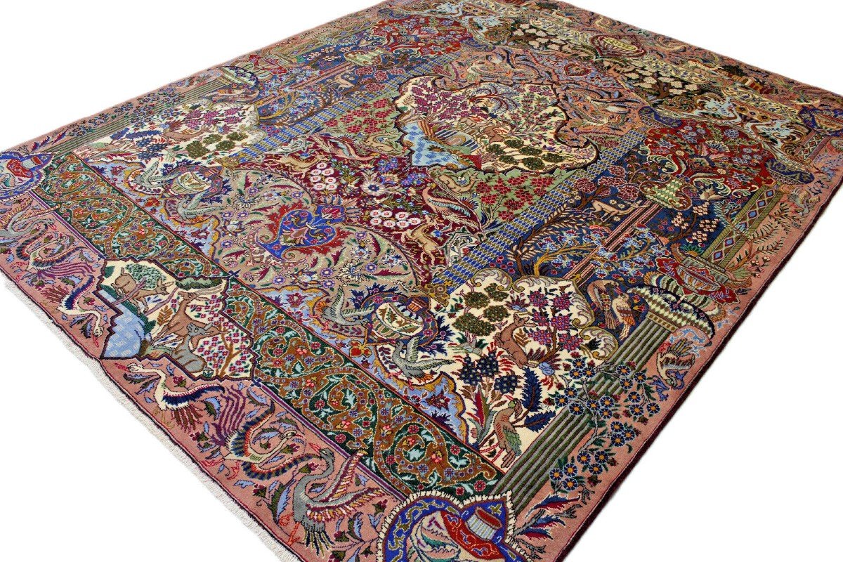 Tapis Persan Kashmar 387×302 Cm Original Noué à La Main-photo-2