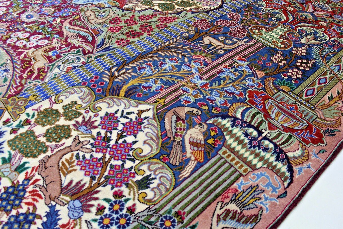 Tapis Persan Kashmar 387×302 Cm Original Noué à La Main-photo-3