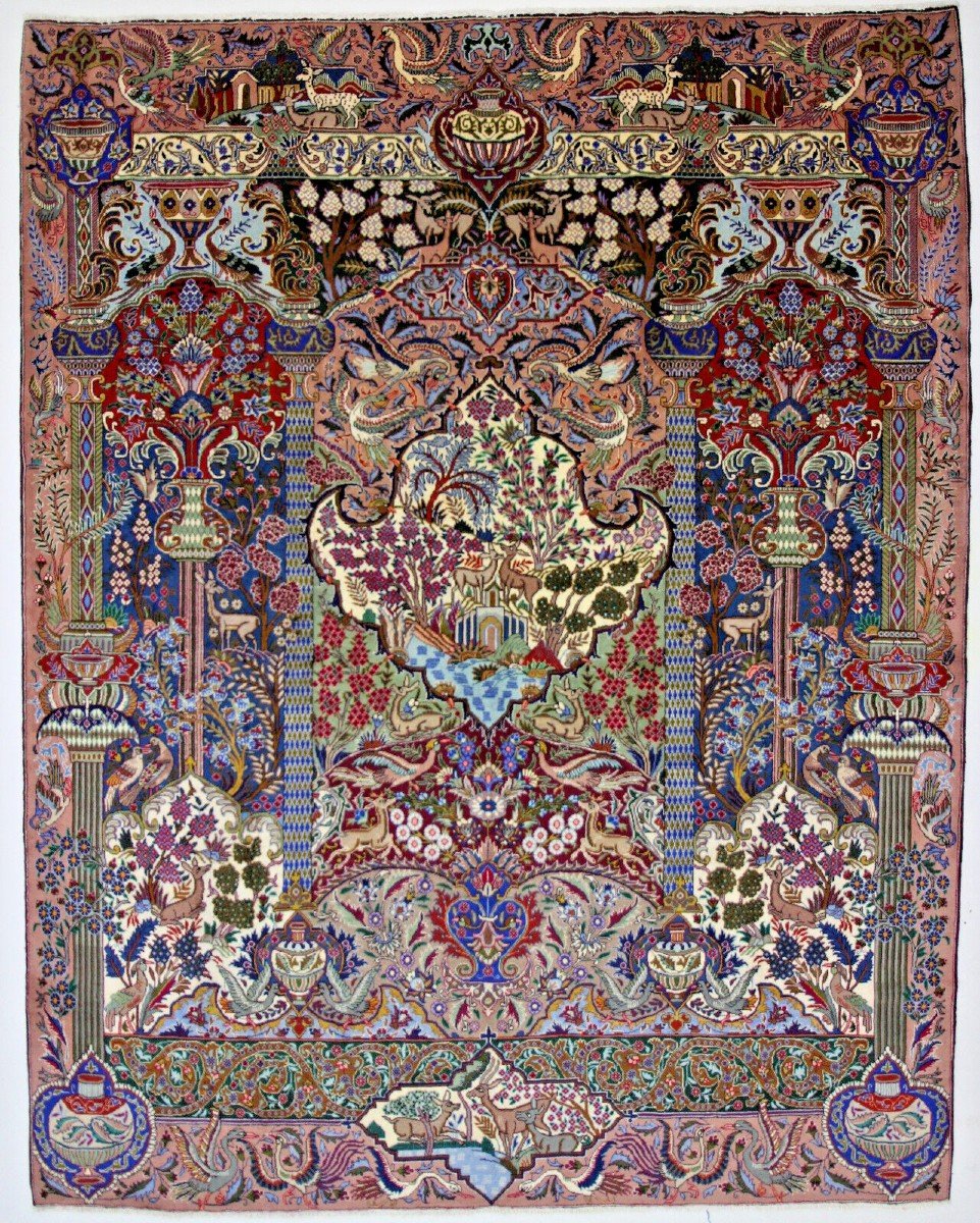 Tapis Persan Kashmar 387×302 Cm Original Noué à La Main