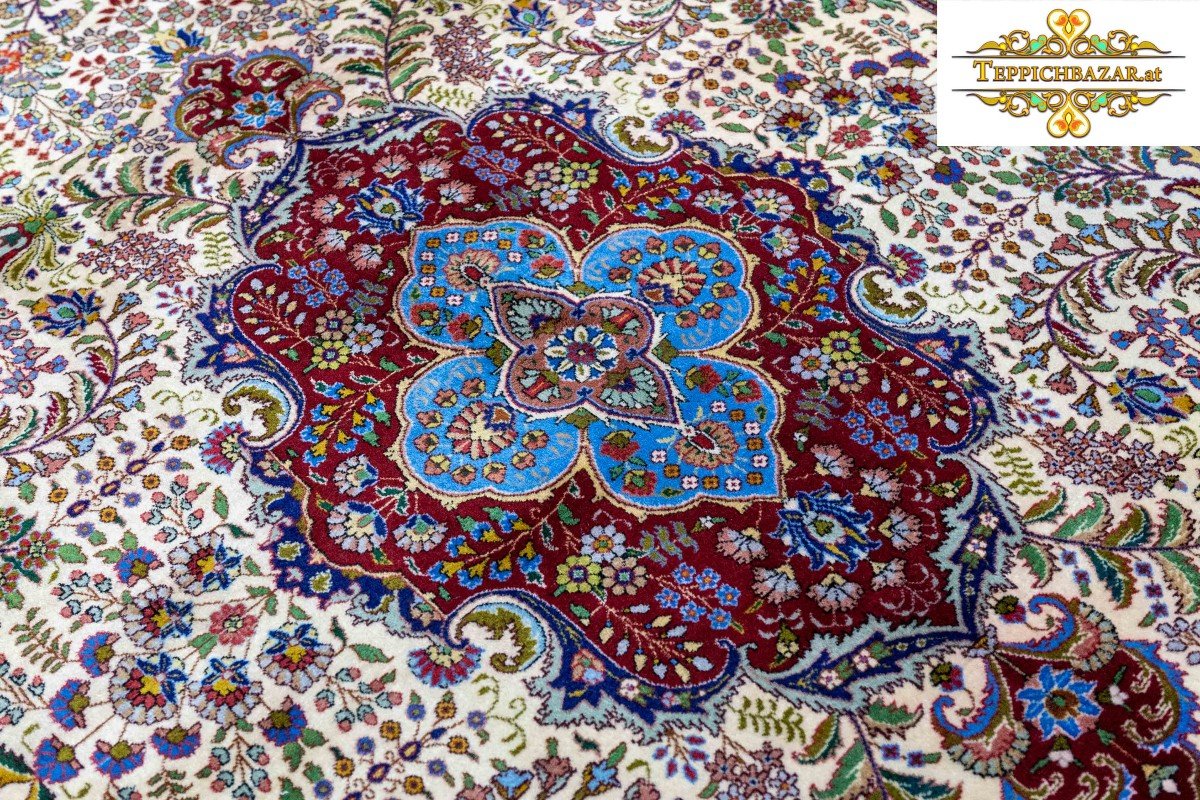 307x208 Cm Hand-knotted Rare Tabriz Persian Carpet-photo-4