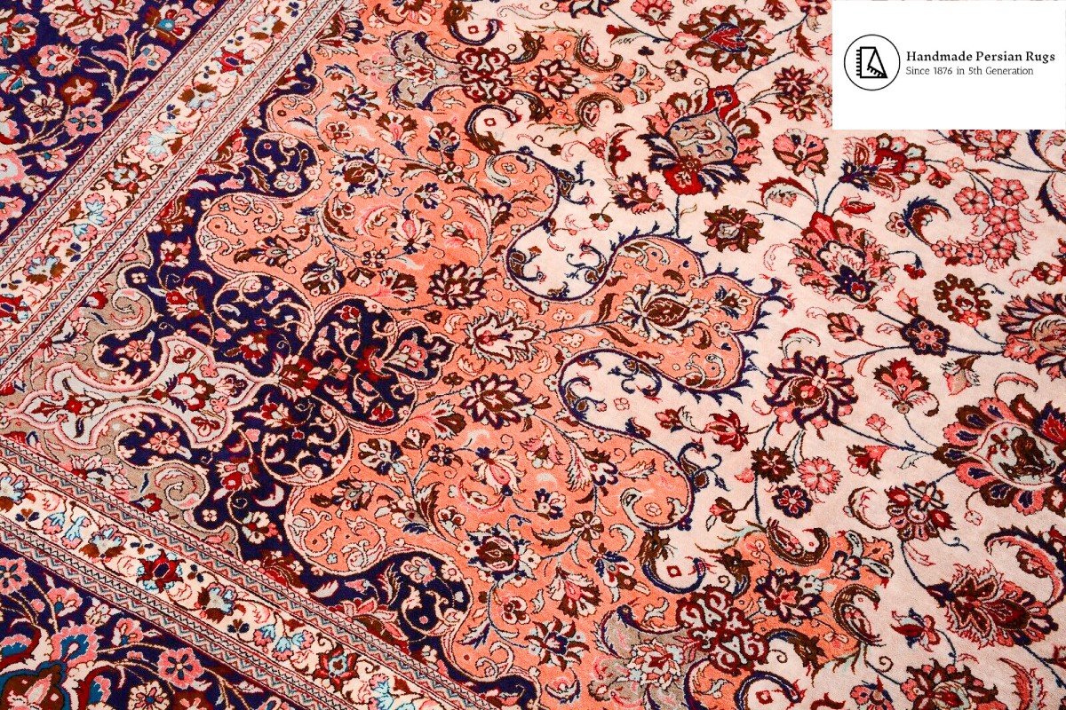 Unique New 396×296 Cm Genuine Ghom Iran 100% Silk Persian Carpet 900k Knots/m²-photo-6