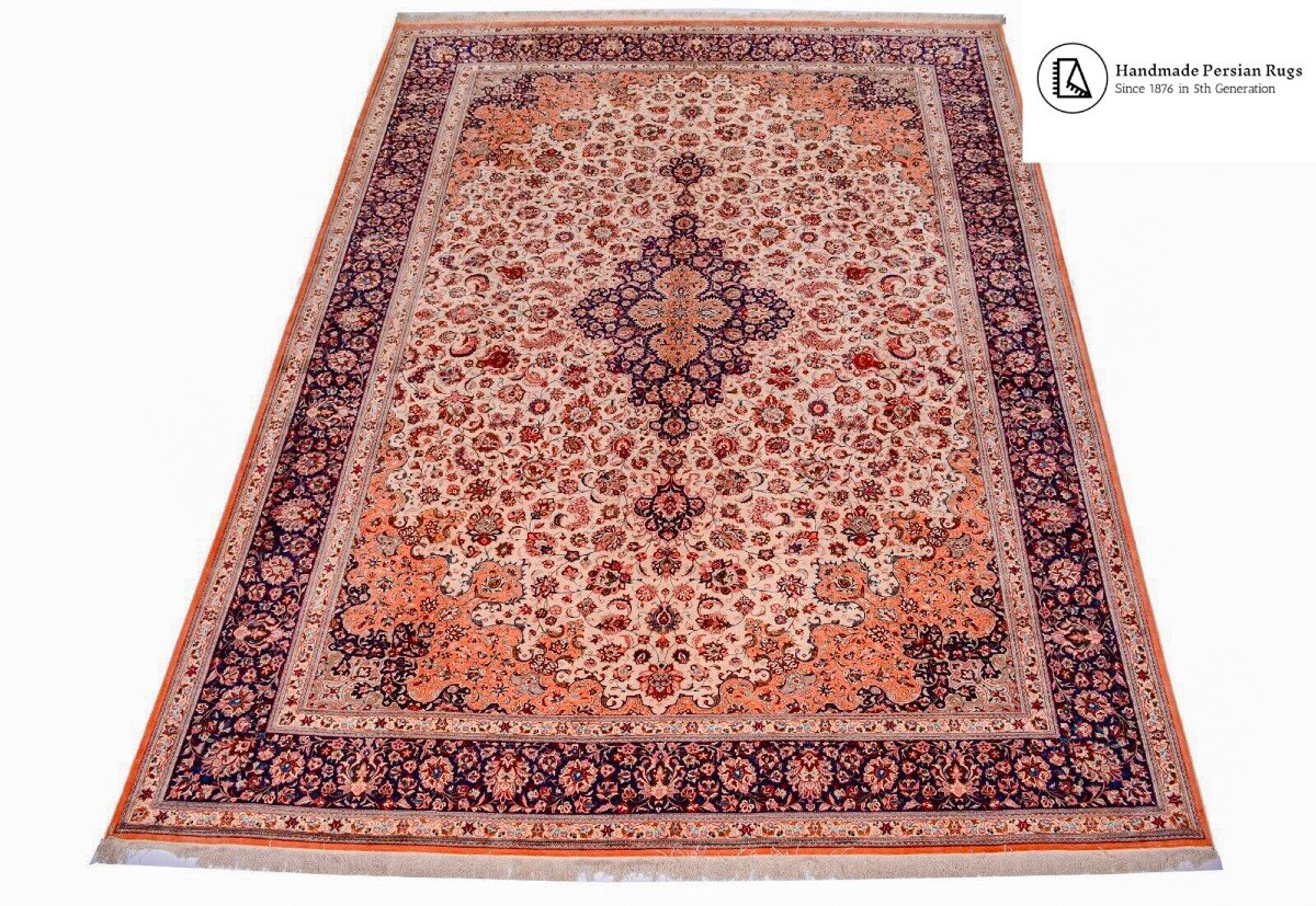 Unique New 396×296 Cm Genuine Ghom Iran 100% Silk Persian Carpet 900k Knots/m²-photo-8