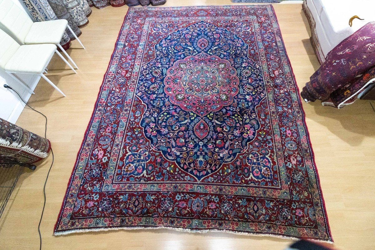 Tapis Persan Ancien Noué à la Main 340x250 cm de 110 Ans-photo-2