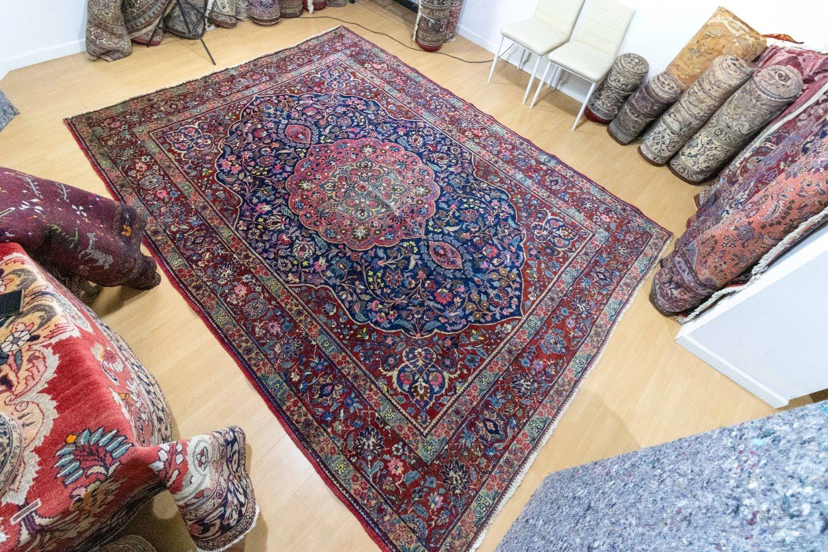 Tapis Persan Ancien Noué à la Main 340x250 cm de 110 Ans