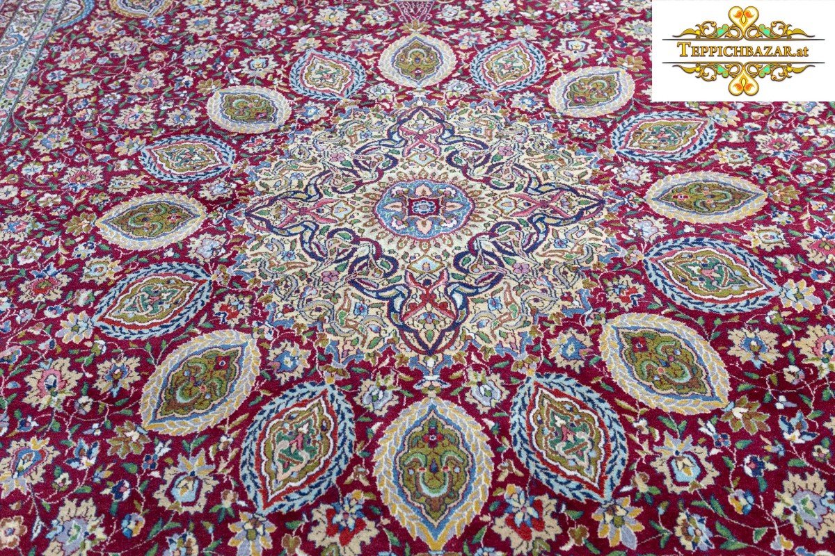 Tapis Persan Toranj Sheikh Safi Ardabil Fait Main 370x275cm - Unique Semi-antique-photo-3