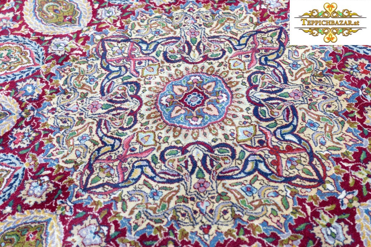 Tapis Persan Toranj Sheikh Safi Ardabil Fait Main 370x275cm - Unique Semi-antique-photo-4