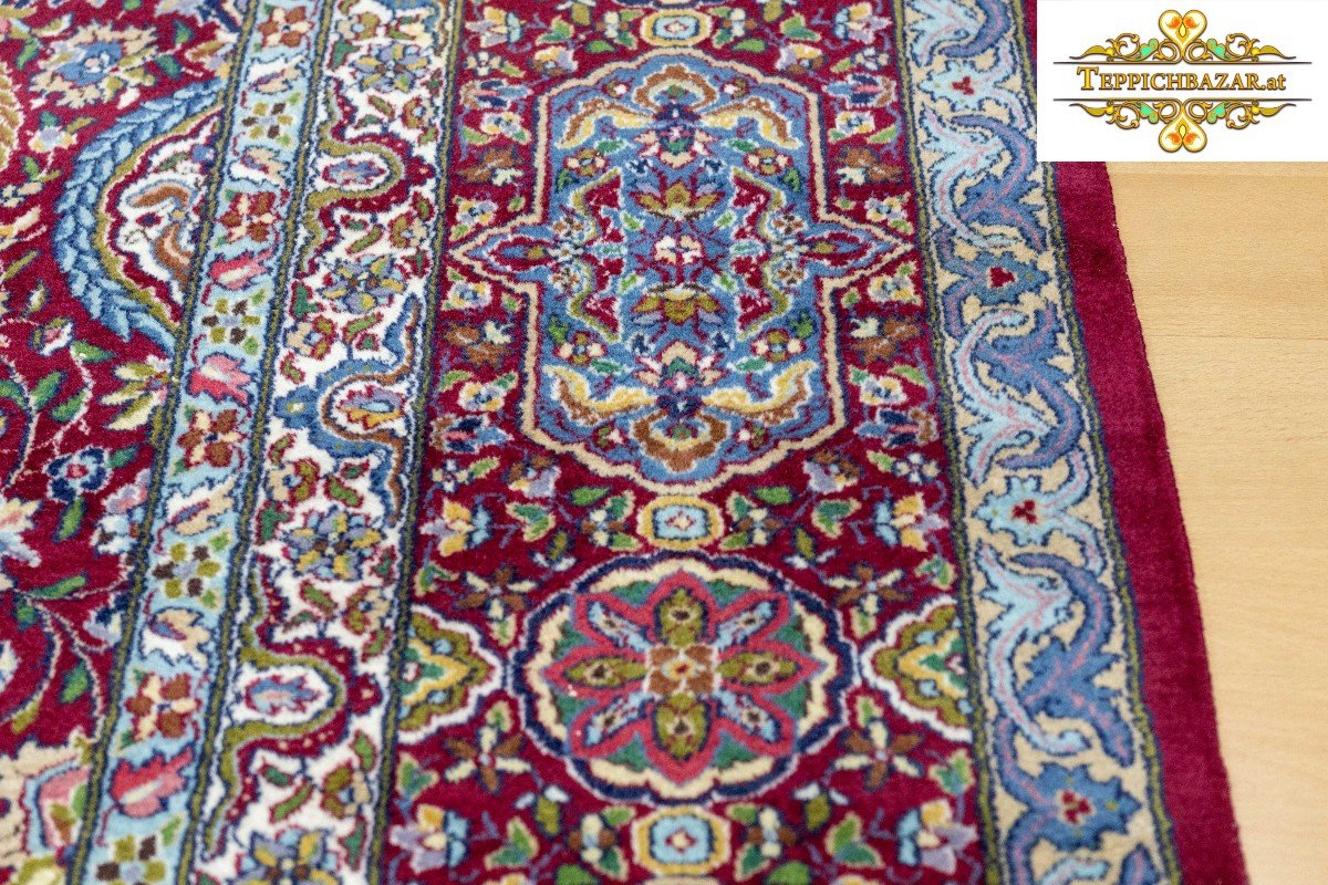 Tapis Persan Toranj Sheikh Safi Ardabil Fait Main 370x275cm - Unique Semi-antique-photo-6