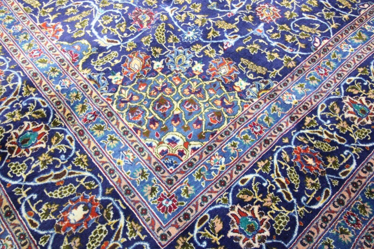 Top 378x293cm Tapis Persan Original Fait Main Kashmar -photo-4