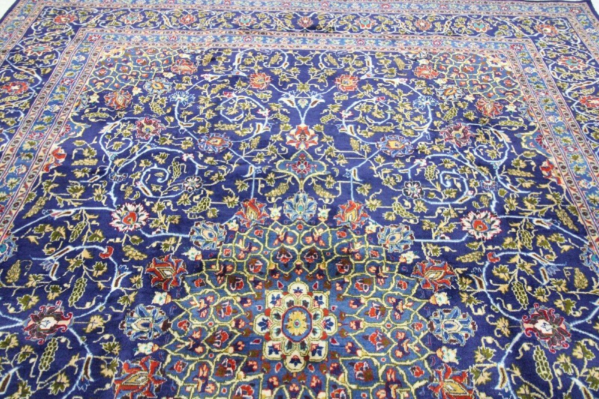 Top 378x293cm Tapis Persan Original Fait Main Kashmar -photo-6