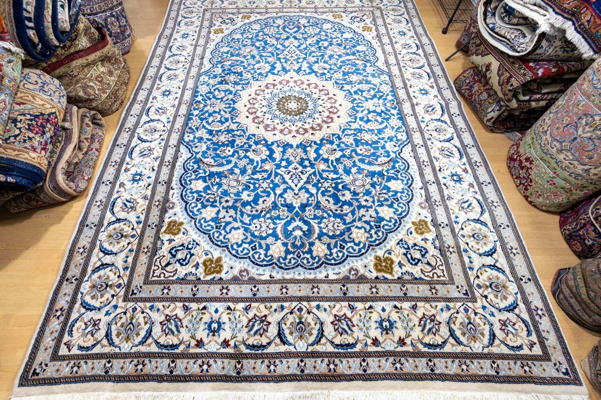 Top 348x250cm Magnificent Nain Persian Carpet 12la Isfahan - Nain Persian Carpet-photo-2