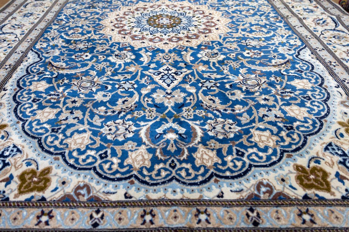 Top 348x250cm Magnificent Nain Persian Carpet 12la Isfahan - Nain Persian Carpet-photo-5