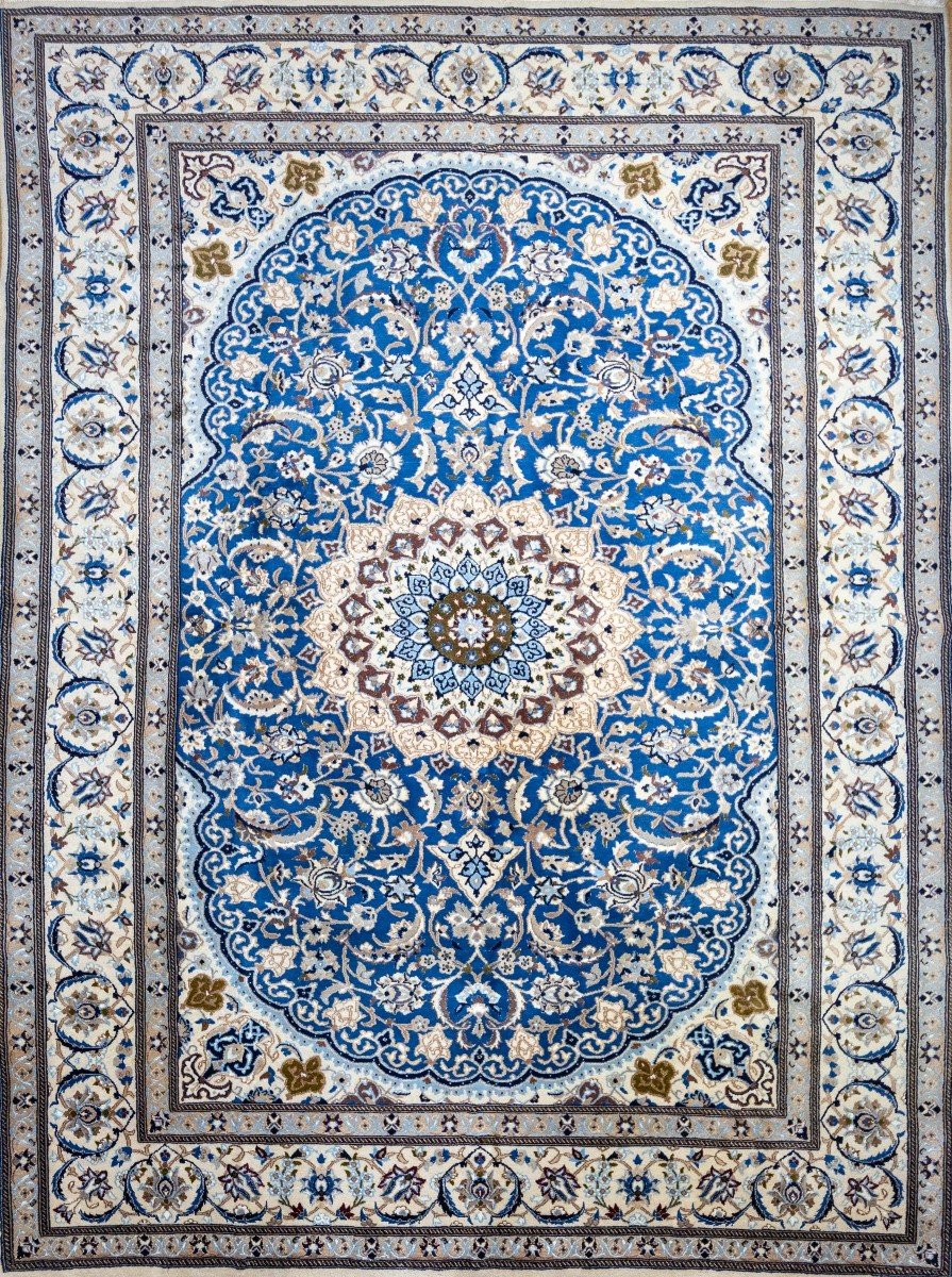 Top 348x250cm Magnificent Nain Persian Carpet 12la Isfahan - Nain Persian Carpet