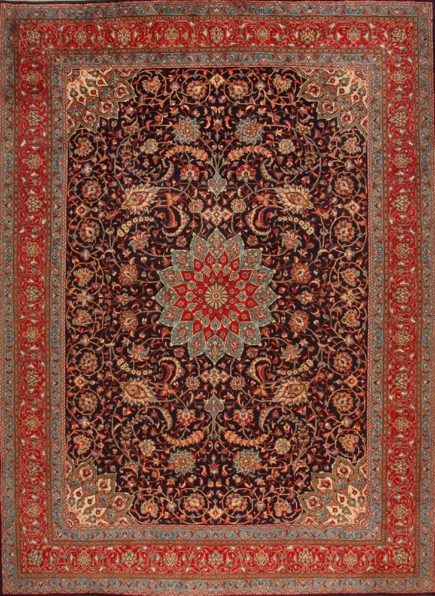 NEUF 378x278 cm Tapis Persan ECHT Sarugh Farahan Tissé à la Main-photo-2