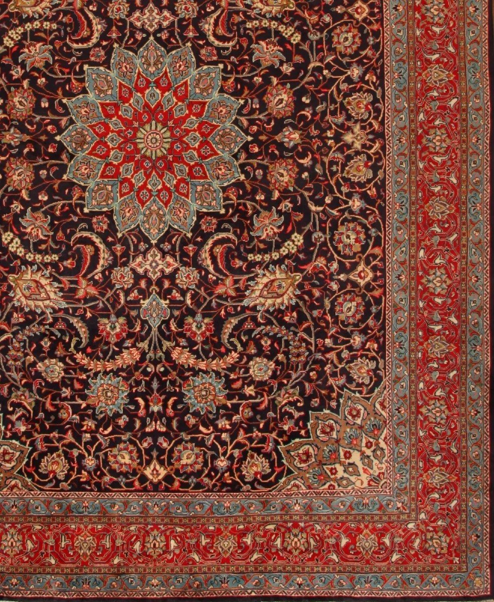 NEUF 378x278 cm Tapis Persan ECHT Sarugh Farahan Tissé à la Main-photo-3