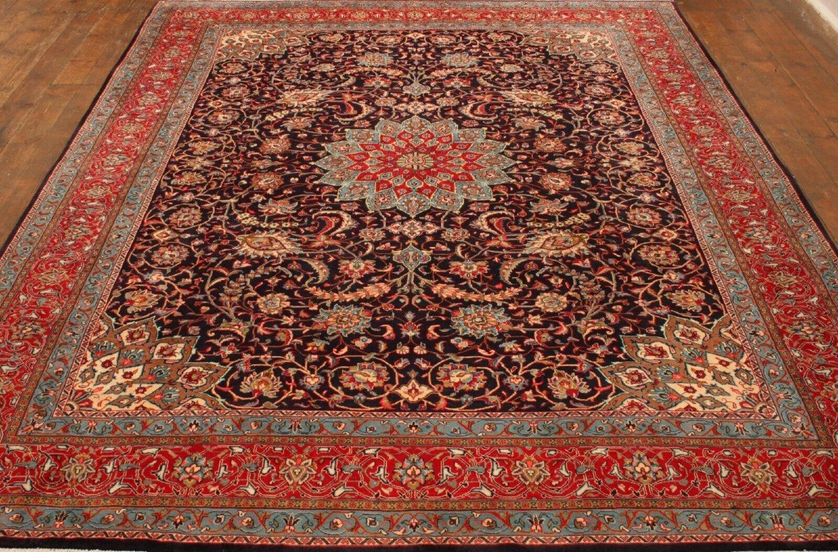 NEUF 378x278 cm Tapis Persan ECHT Sarugh Farahan Tissé à la Main-photo-7