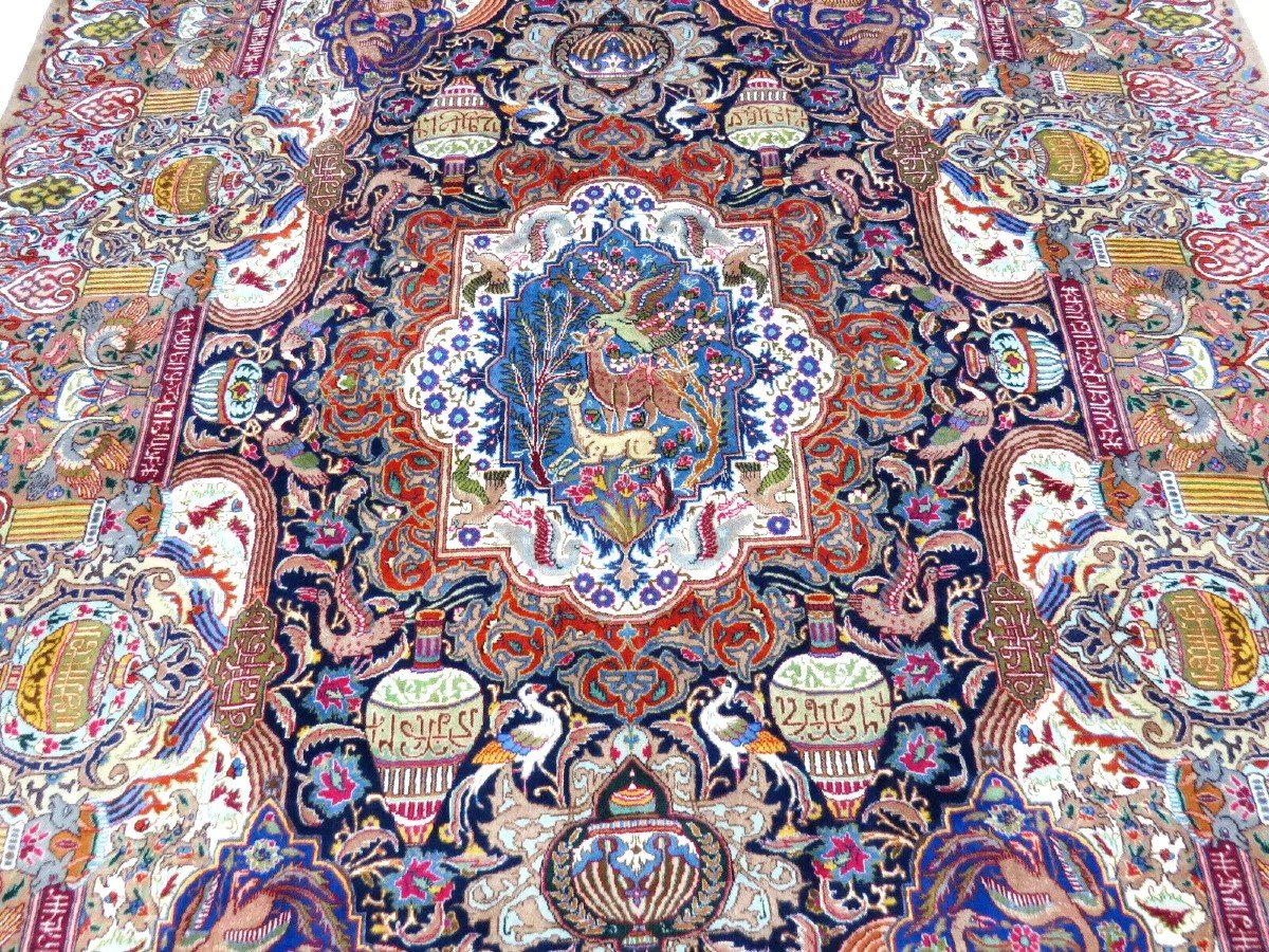 New Top 404x296cm Genuine Hand-knotted Kashmar Persian Carpet - Stunningly Beautiful -photo-2