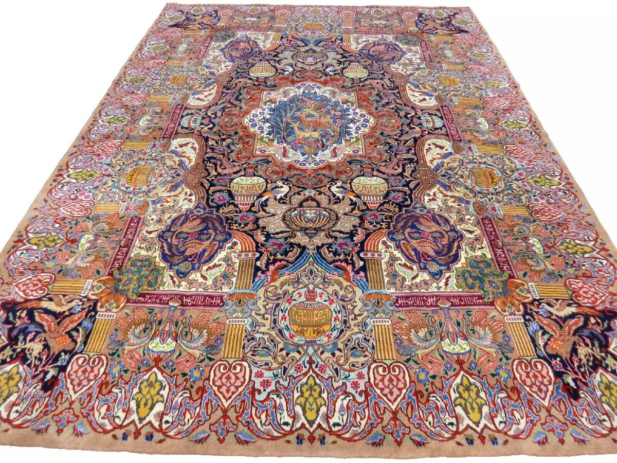 New Top 404x296cm Genuine Hand-knotted Kashmar Persian Carpet - Stunningly Beautiful -photo-3