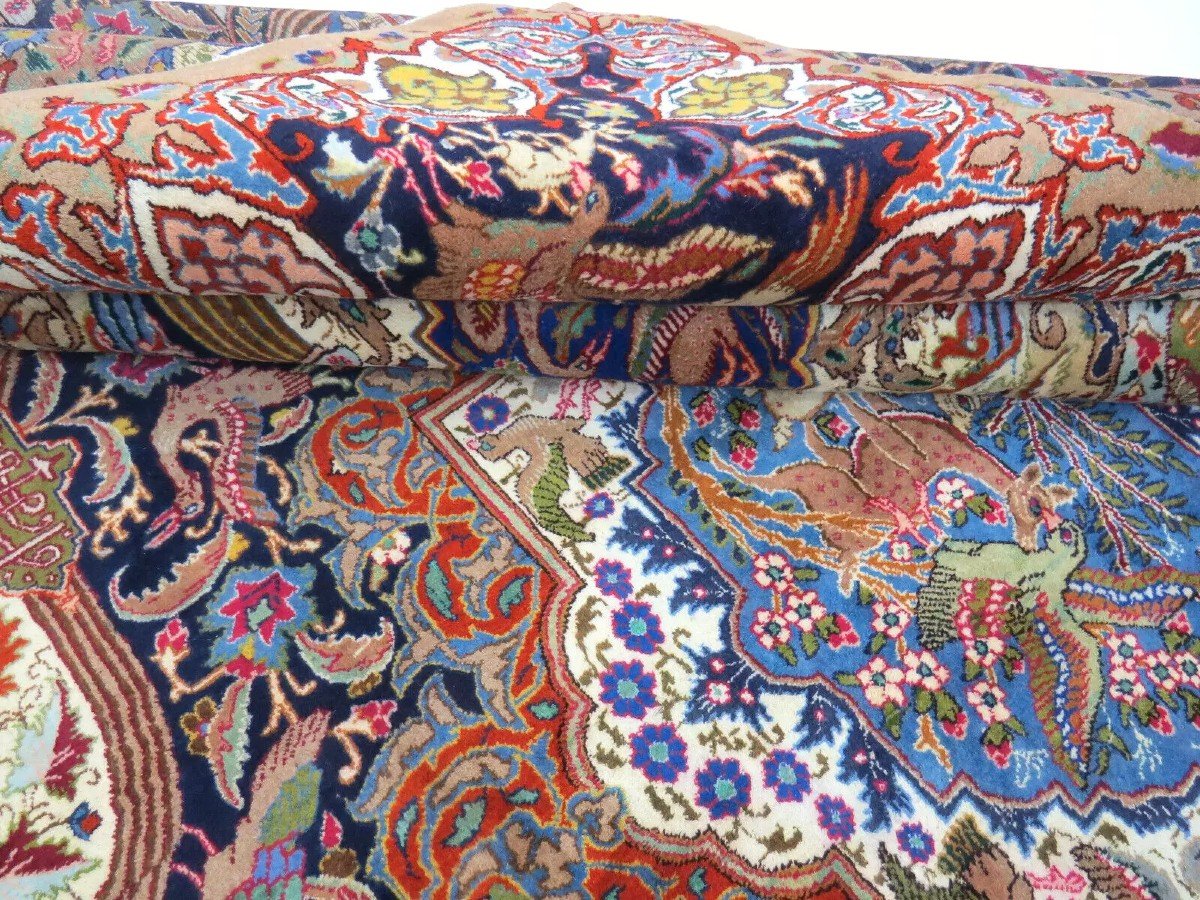 New Top 404x296cm Genuine Hand-knotted Kashmar Persian Carpet - Stunningly Beautiful -photo-4