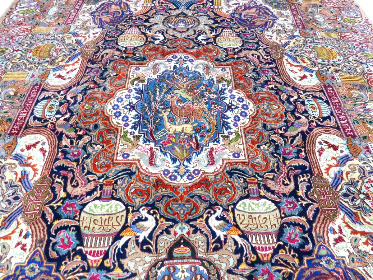 New Top 404x296cm Genuine Hand-knotted Kashmar Persian Carpet - Stunningly Beautiful -photo-6