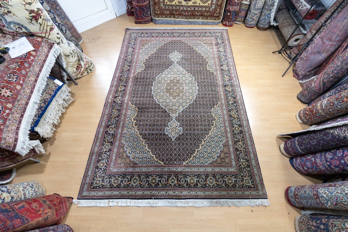 300x200cm Tapis Persan Tissé à La Main Täbriz Avec Soie - Origine : Perse Täbriz