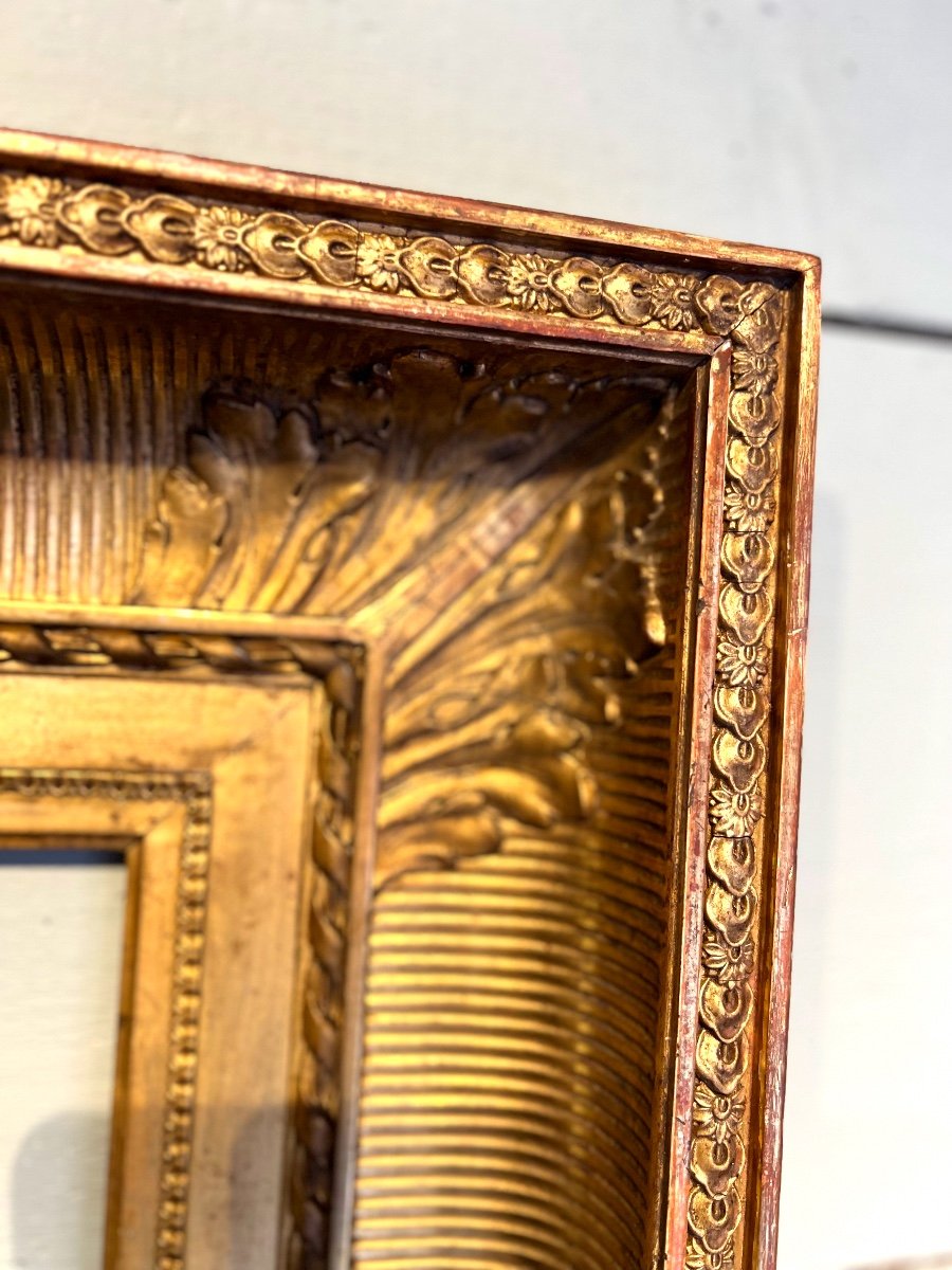 19th Century Golden Wood Frame-photo-4
