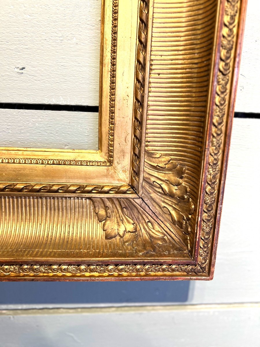 19th Century Golden Wood Frame-photo-3