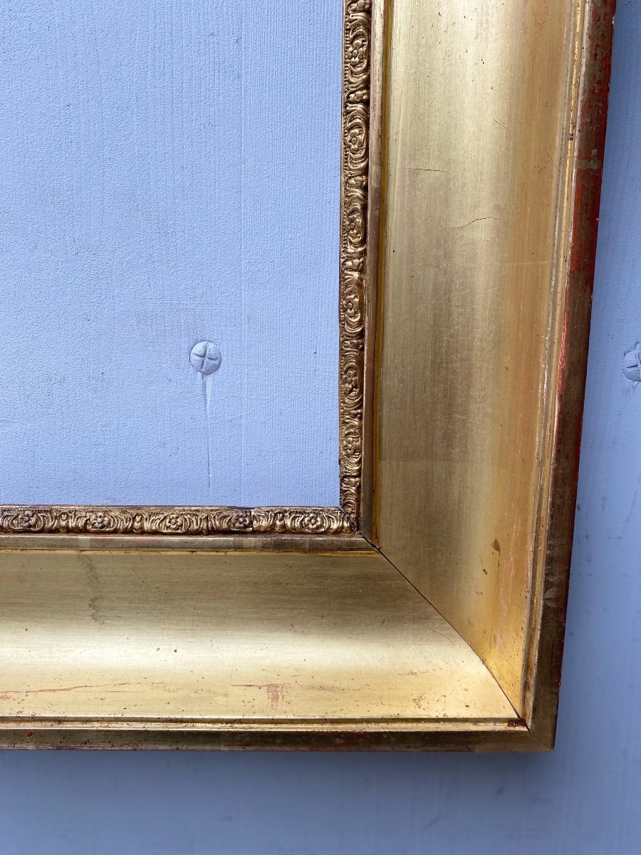 19th Century Golden Wood Frame-photo-4