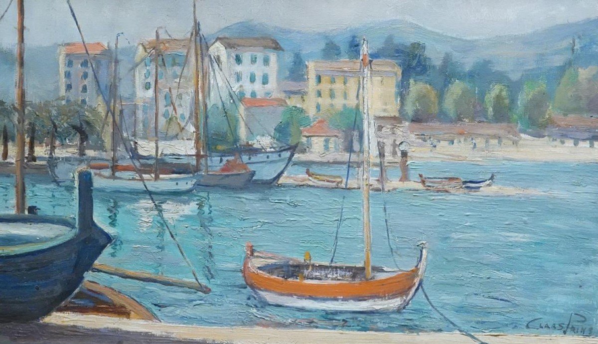 Claas Prins (amsterdam 1903 – 1968 Bussum) A View Of Antibes, Oil