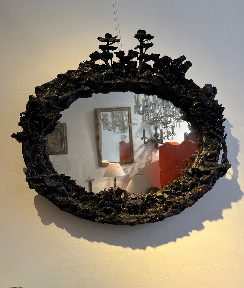 Miroir XIXème En Papier Mâché