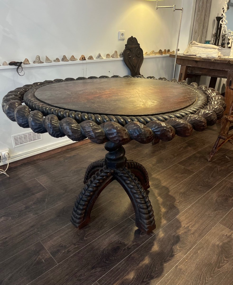 20th Century Popular Art Pedestal Table-photo-2