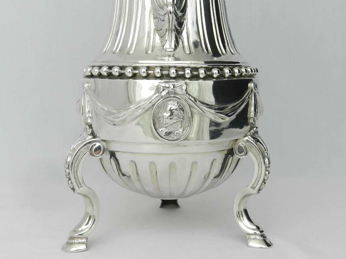 Grande Cafétiere Tripode, En Argent Malines 1787 (Belgique), Mr. Guilielmus Maes-photo-1