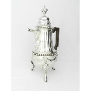 Large Tripod Coffee Pot, In Silver, Mechelen 1787 (belgium), Mr. Guilielmus Maes