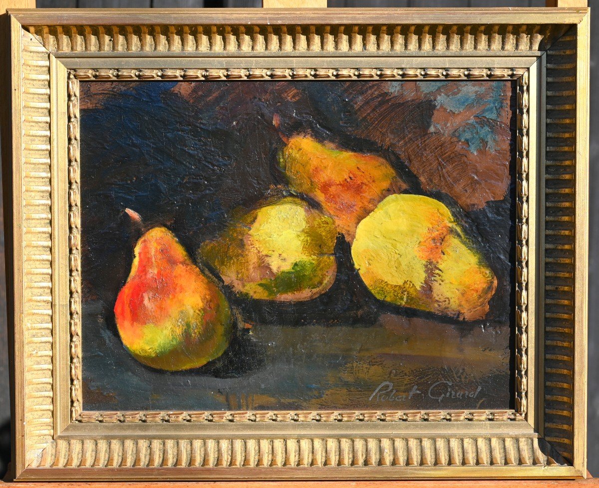 Robert Girard (besançon, 1913-?) Still Life With Pears | Painting Comtois Painter