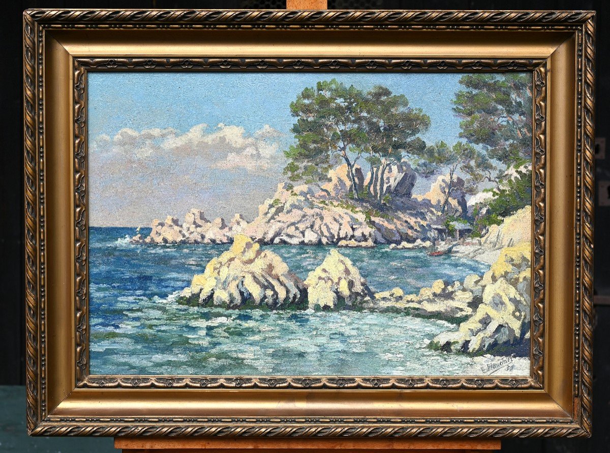 E. Plauchier (19th-20th Century) Calanque | Provencal School, Marseille, Marine-photo-1