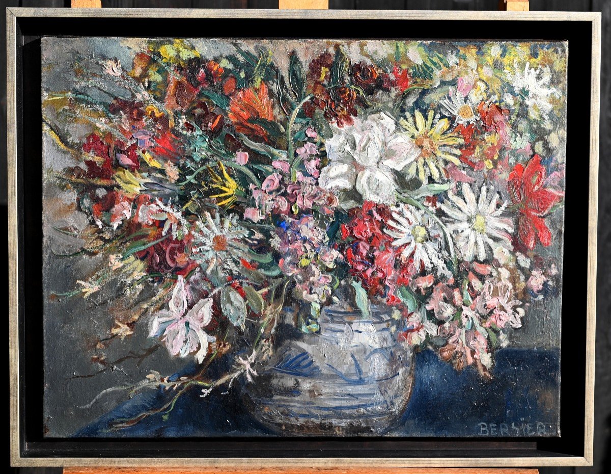 Jean-Eugène BERSIER (1898-1978) Nature morte aux fleurs -photo-3