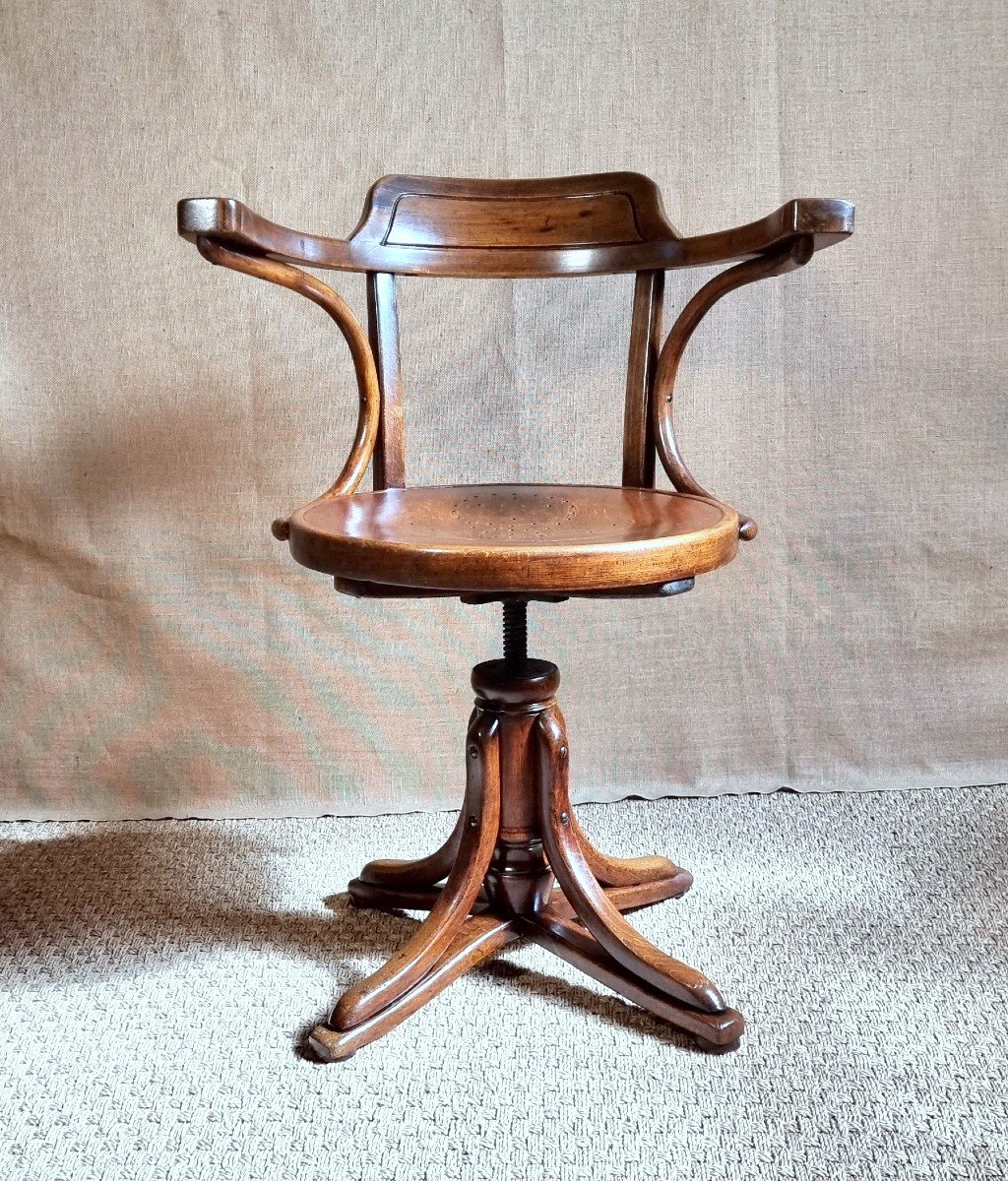 J&j Kohn Swivel Office Chair Early 20th Century