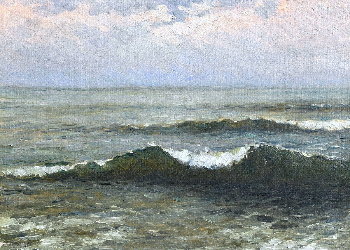 Marius REYNAUD (1860-1935) Les vagues | Marine, Mer