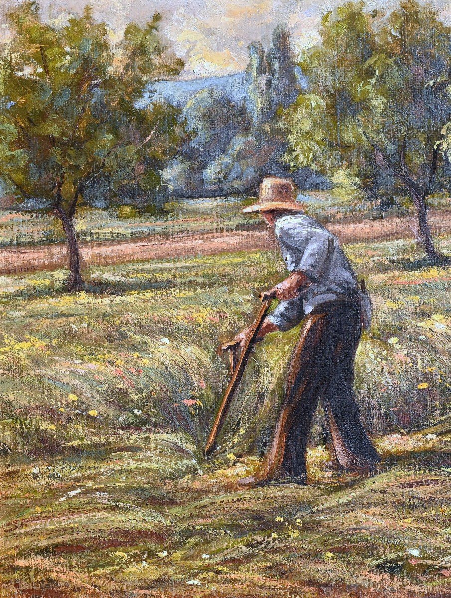 Pierre Houriet (born In 1933) The Hay Harvest | Comtois, Doubs, Besançon, Peasants -photo-3