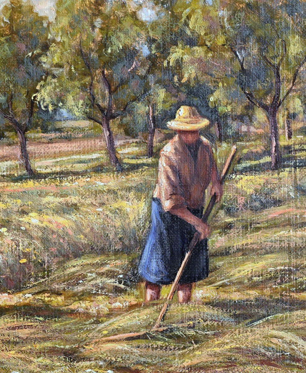 Pierre Houriet (born In 1933) The Hay Harvest | Comtois, Doubs, Besançon, Peasants -photo-4