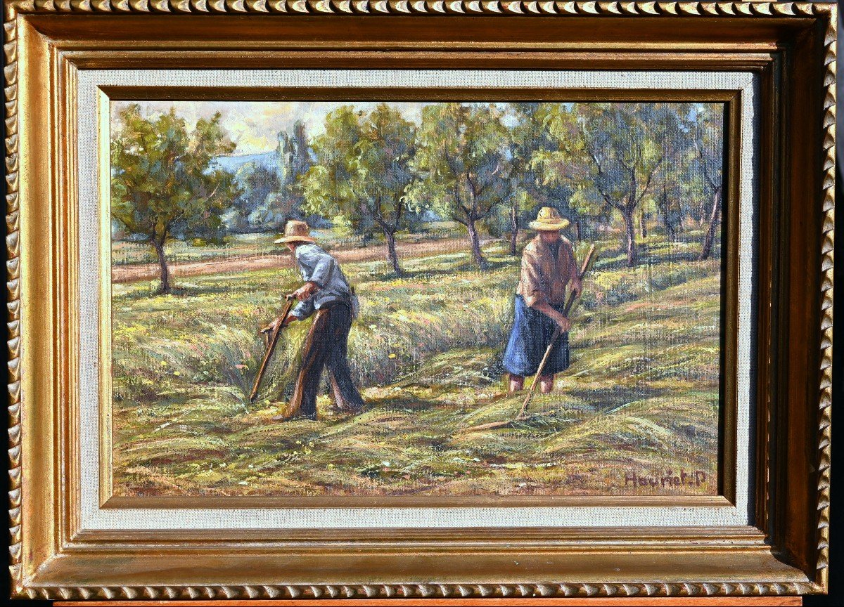 Pierre Houriet (born In 1933) The Hay Harvest | Comtois, Doubs, Besançon, Peasants -photo-1