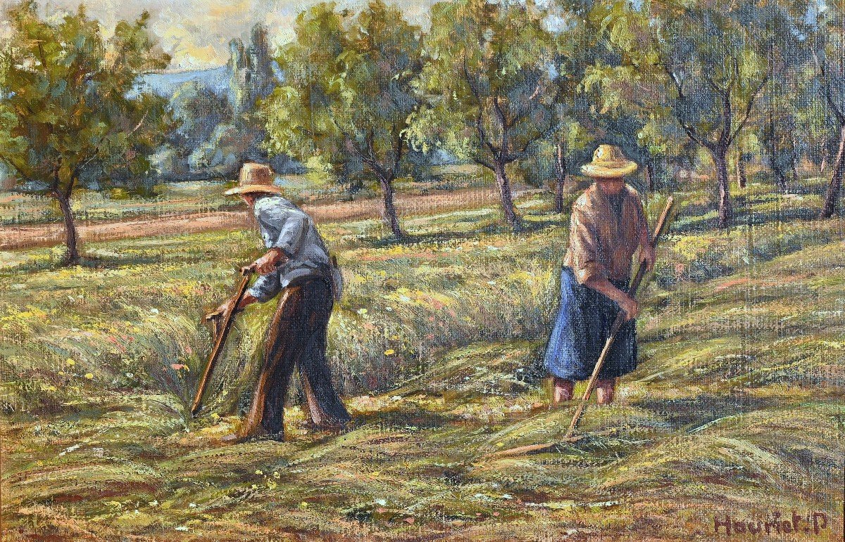 Pierre Houriet (born In 1933) The Hay Harvest | Comtois, Doubs, Besançon, Peasants 